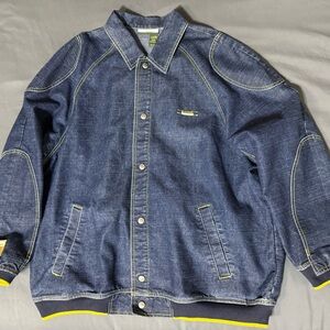 Rocawear Indigo Denim Jacket with yellow/blue Stitching
